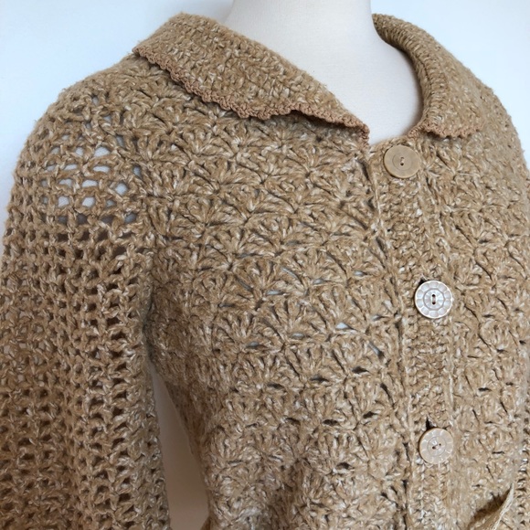 ANTHROPOLOGIE Moth Open Crochet Cardigan Sweater - Picture 3 of 7